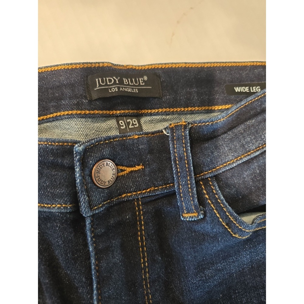 Judy Blue Dark Wash High Rise Wide Leg Denim Jeans 5-Pocket, Women's 9/29 - Picture 7 of 13